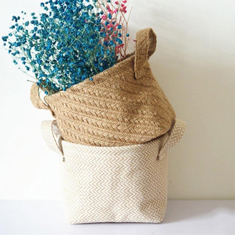 Jute Cloth Basket Home Storage Ideas Boho Decor