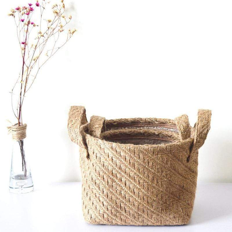 Jute Cloth Basket Home Storage Ideas Boho Decor