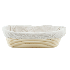 Banneton Brotform Dough Rattan Bread Proofing Basket With Cloth Cover 28X14x8cm