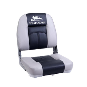 Seamanship Set Of 2 Folding Boat Seats Marine Seating Swivels All Weather Charcoal & Grey