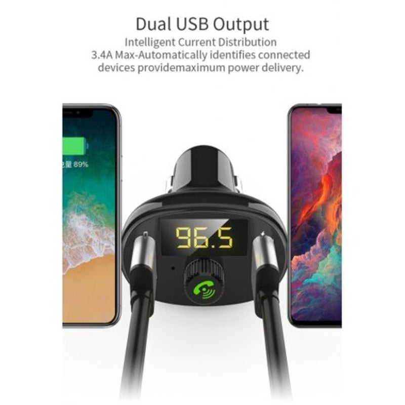 Bt23 Bluetooth Mp3 Player Fm Transmitter Qc3.0 Car Charger Dual Usb Charging Mobile Handsfree