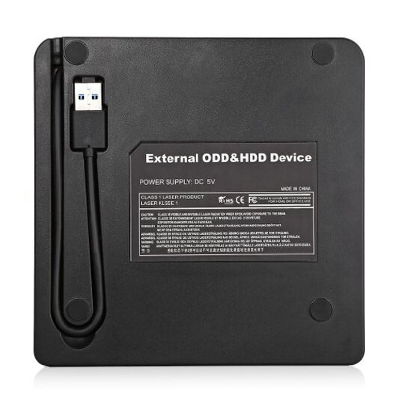 Bt669 Portable Usb 3.0 External Dvd Drive Odd Hdd Device For Desktop Laptop Black