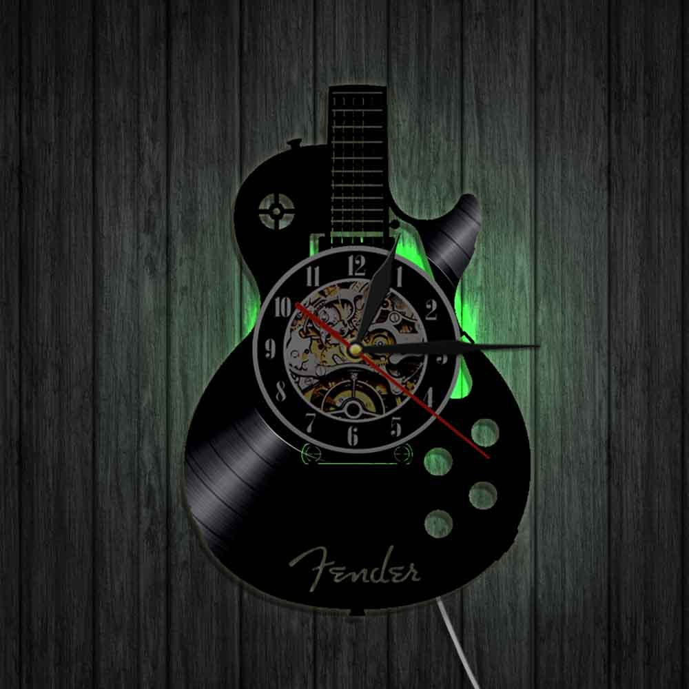 Retro Guitar Vinyl Record Wall Clock