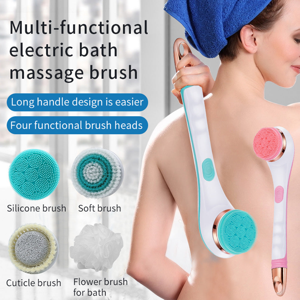 Usb Rechargeable Bath Brush Silicone Back Scrubber Body Cleaning