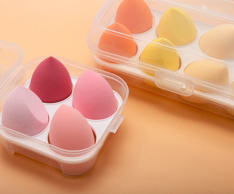 4Pcs Colourful Makeup Sponges Wet And Dry Up Tools