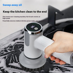 Multifunctional Smart Display Electric Cleaning Brush Wireless Kitchen Tool