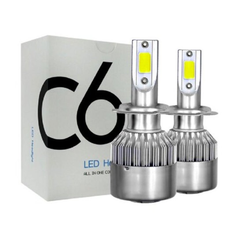 C6 H3 Car Led Headlight Bulbs Headlamps Fog Lights 2Pcs Silver