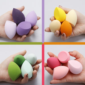 4Pcs Colourful Makeup Sponges Wet And Dry Up Tools