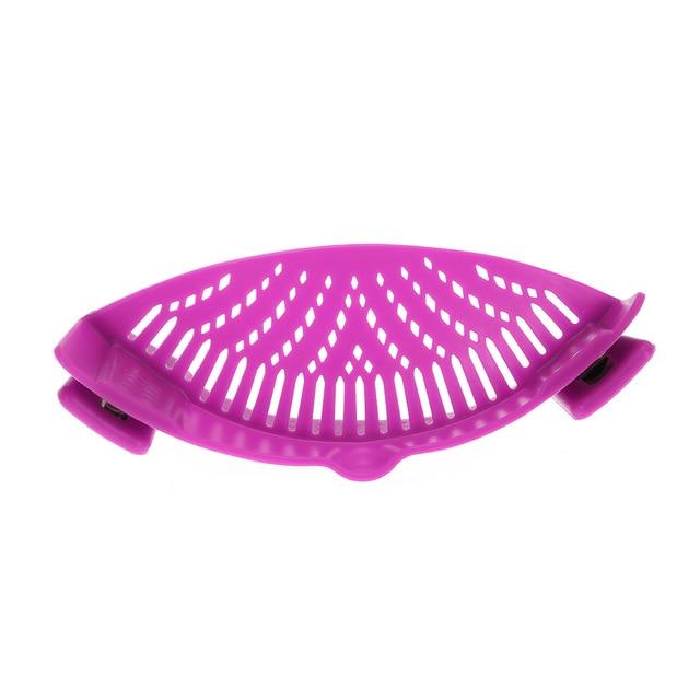 Silicone Saucepan Strainer Clip Liquid Draining Kitchen Utensil