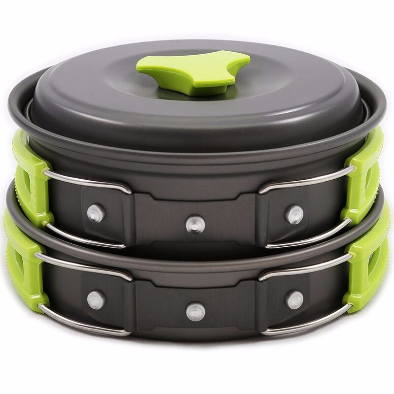 Camping Cookware Mess Kit Backpacking Gear Hiking Outdoors Cooking