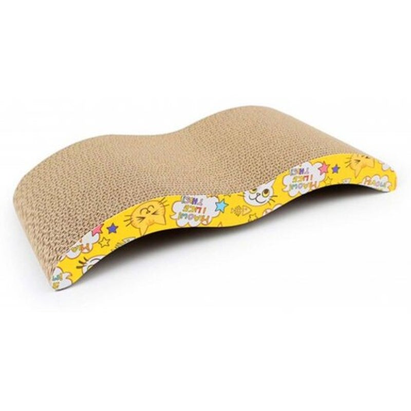 Cat Board Durable Wave Design Incline Scratcher Kitty Toy Light Khaki