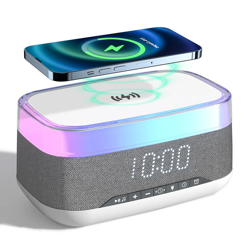 Intelligent Multifunctional Bluetooth Speaker Wireless Charger Alarm Clock Night Light