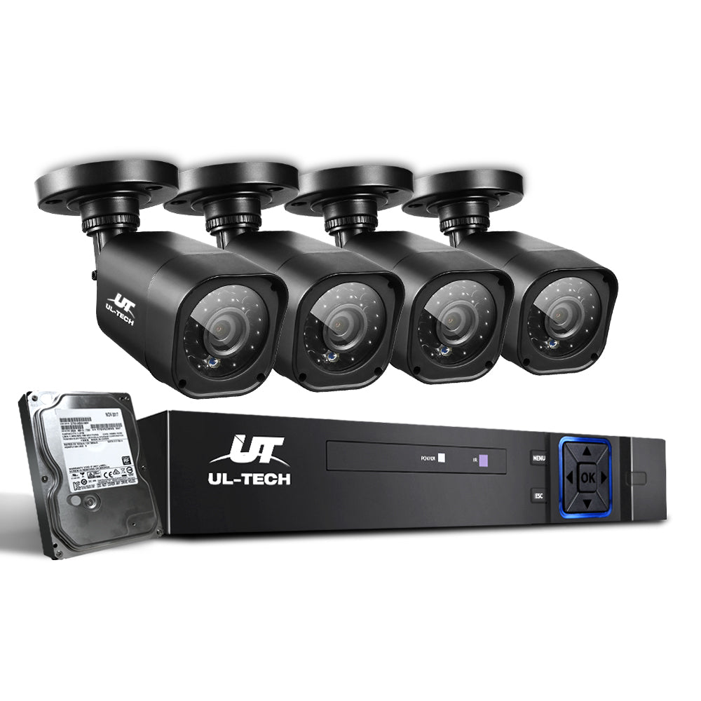 Ul-Tech Cctv Security System 2Tb 4Ch Dvr 1080P Camera Sets