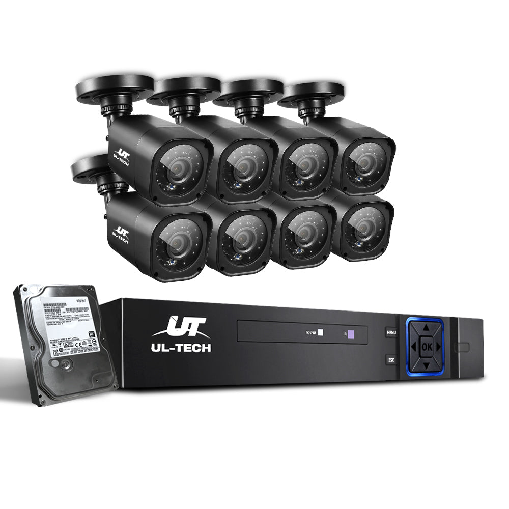 Ul-Tech Cctv Security System 2Tb 8Ch Dvr 1080P Camera Sets