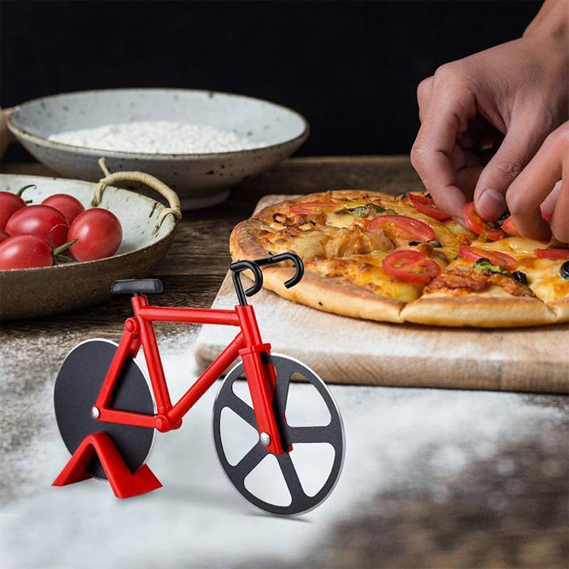 Novelty Cute Stainless Steel Bicycle Pizza Cutter Kitchen Gadget