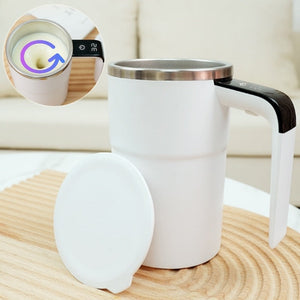 Electric Coffee Mug Usb Rechargeable Automatic Magnetic Cup Waterproof Stainless Steel