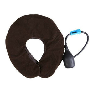 Cervical Neck Vertebra Traction Brace Massager Deep Brown