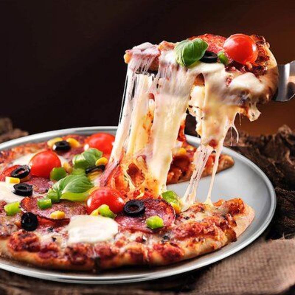 9 Inches Pizza Tray Aluminum Round Rimmed Non Stick Baking Pan For Kitchen