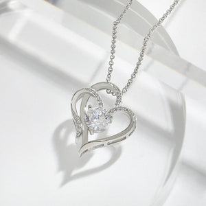 Veile Studios Zircon Double Love Necklace With Rhinestones Heart Shaped Jewelry For Women