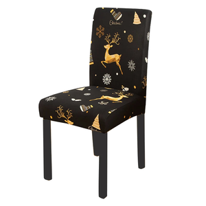 Chair Cover Black With Gold Icon Design For Dining Room Kitchen Events