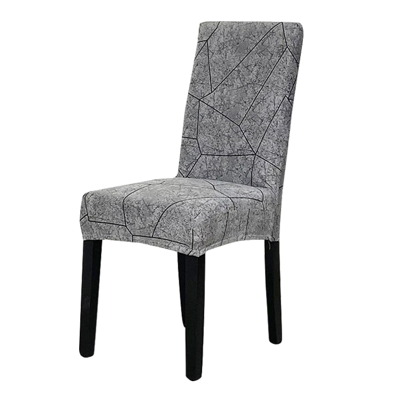 Chair Cover Grey Stone Break Design Anti Dirt Elastic Material For Dining Room Kitchen Wedding Hotel Banquet Restaurant