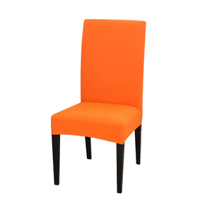 Chair Cover Plain Orange Anti Dirt Elastic Material For Dining Room Kitchen