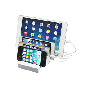 Universal 4 Port Usb Charging Bracket Base For Mobile Phones White