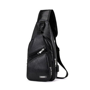 Messenger Bag Leather Men Chest Vintage Crossbody Shoulder Sling