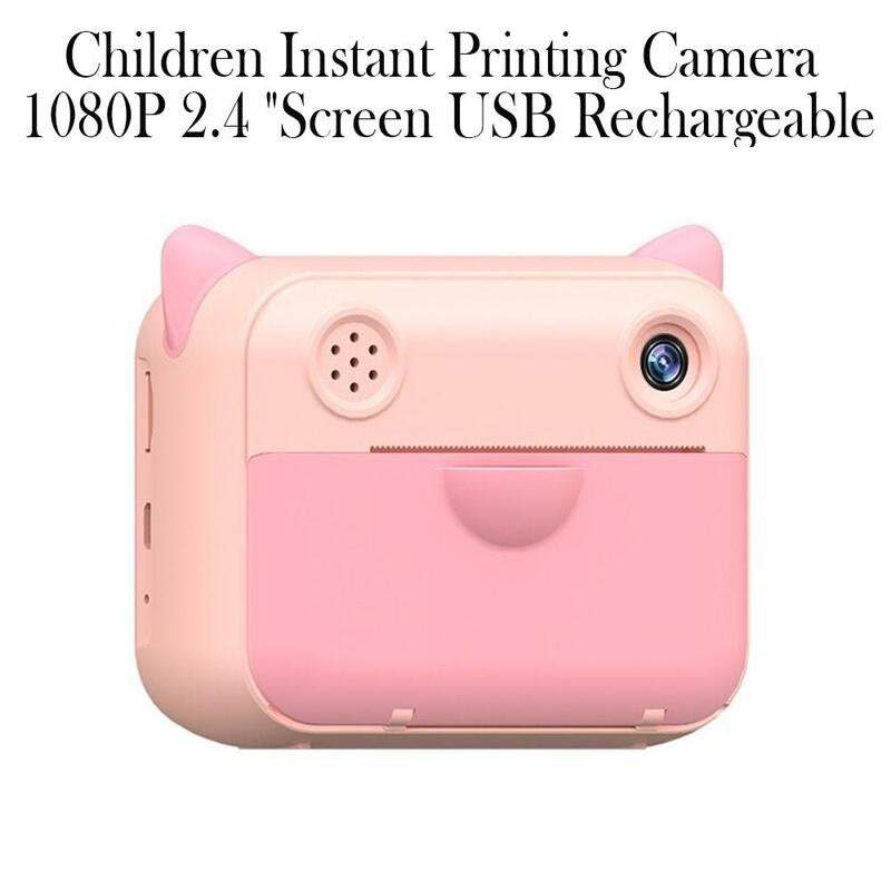 Kids Instant Print Camera Hd 1080P Digital Photo Paper Rechargeable