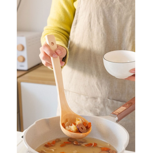 Chinese Style Beech Kitchen Tableware Soup Ladle Spoon