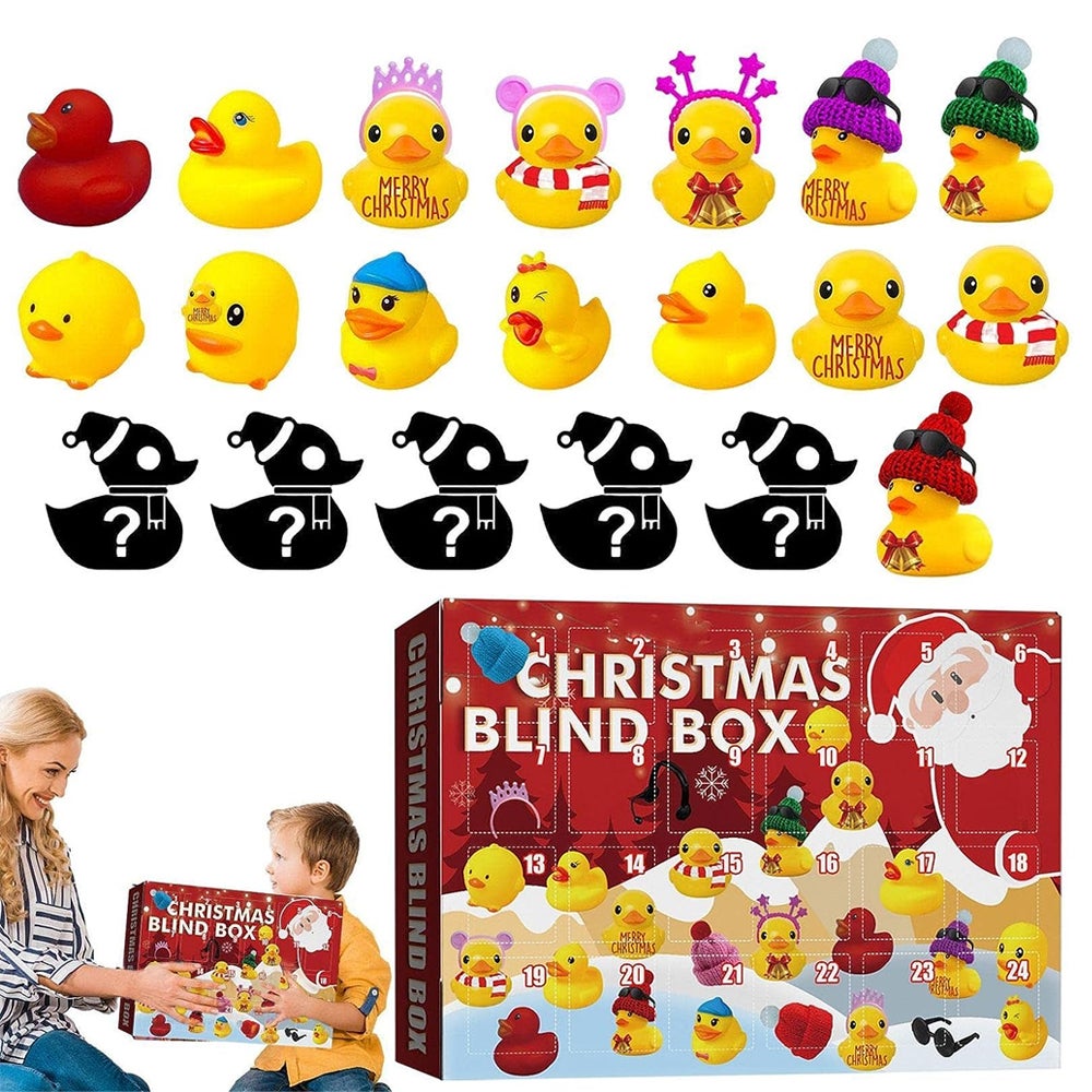 Christmas 24 Days Countdown Advent Calendar With Rubber Ducks And Accessory