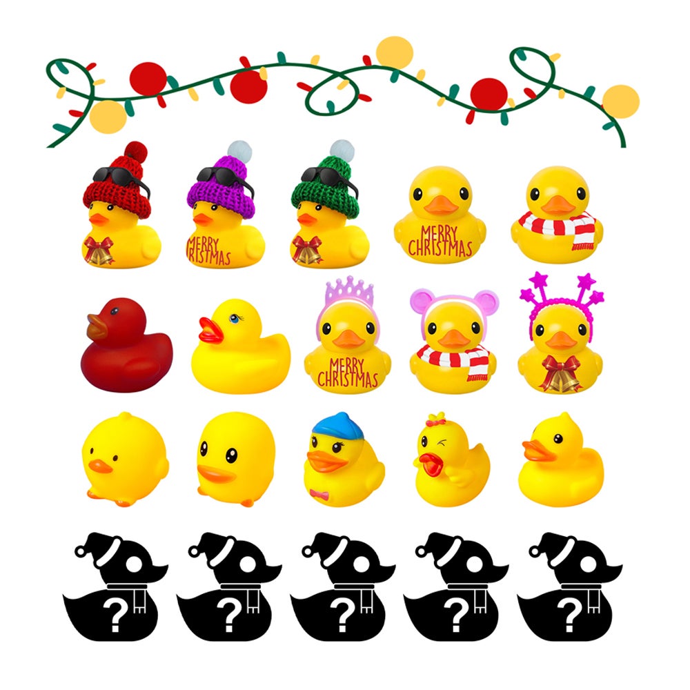 Christmas 24 Days Countdown Advent Calendar With Rubber Ducks And Accessory