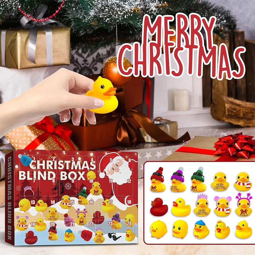 Christmas 24 Days Countdown Advent Calendar With Rubber Ducks And Accessory