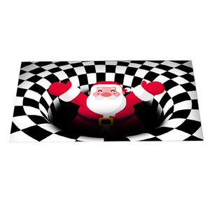 Christmas 3D Printed Illusion Living Room Floor Door Mat Antislip Santa