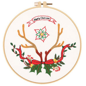 Christmas Diy Cross Stitch Embroidery Starter Kit Set For Beginners