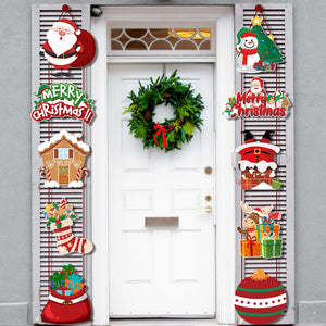 Christmas Porch Hanging Sign Xmas Door Banner Wall Tree Party