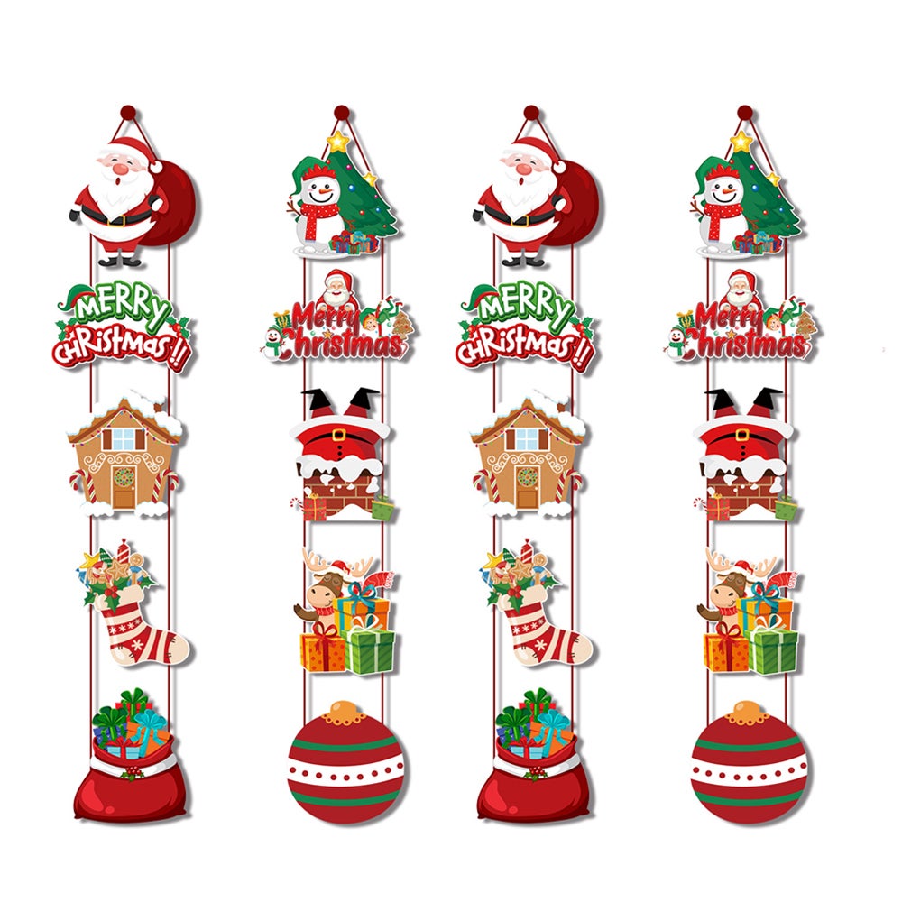 Christmas Porch Hanging Sign Xmas Door Banner Wall Tree Party