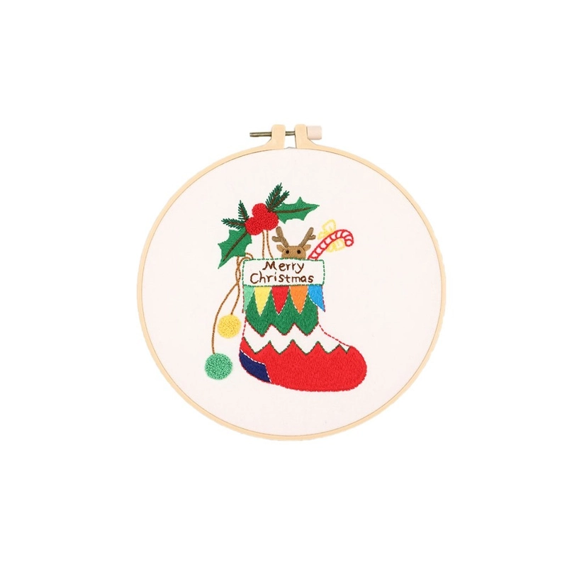 Christmas Diy Cross Stitch Embroidery Starter Kit Set For Beginners