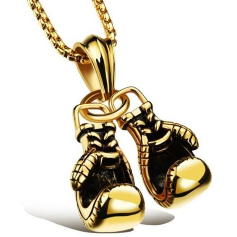 Veile Studios Classic Boxing Gloves Pendant Necklace For Men Gold