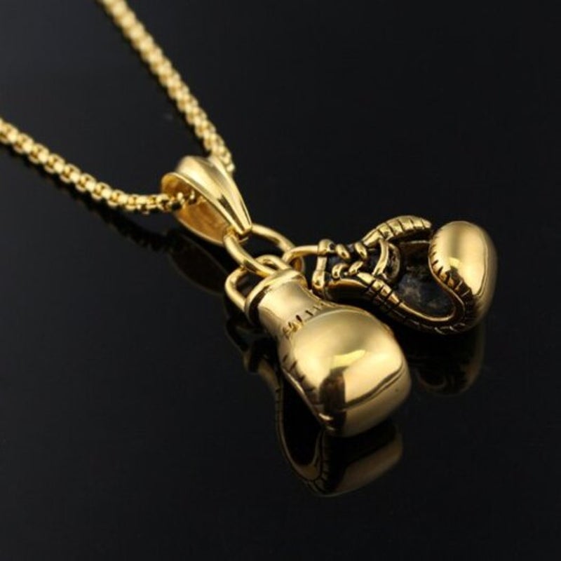 Veile Studios Classic Boxing Gloves Pendant Necklace For Men Gold