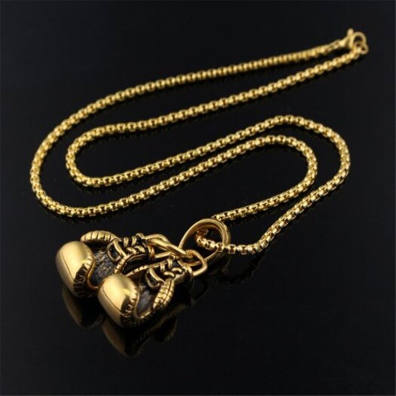 Veile Studios Classic Boxing Gloves Pendant Necklace For Men Gold