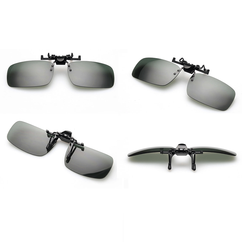 2Pc Clip On Style Sunglasses Uv400 Polarized Fishing Eyewear Day Time Night Vision Glasses Large