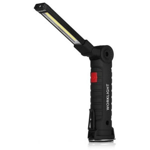 Cob Folding Portable Emergency Light Black With Clip