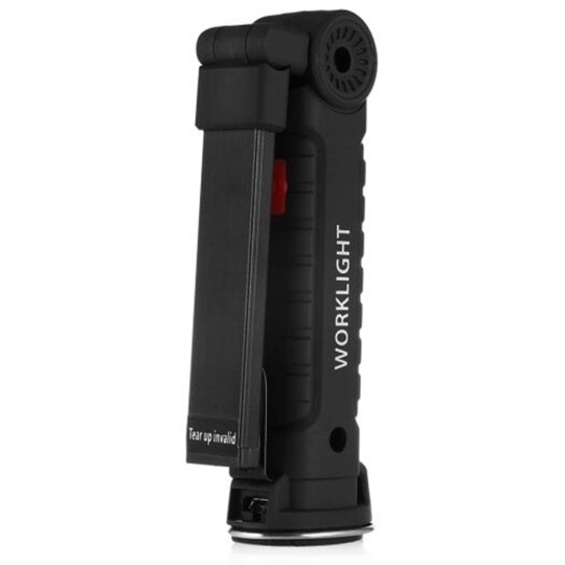Cob Folding Portable Emergency Light Black With Clip