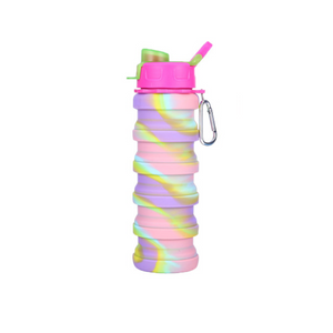 Collapsible Water Bottle Leakproof Fold Silicone Cute Bottles Kids Cup With Straw