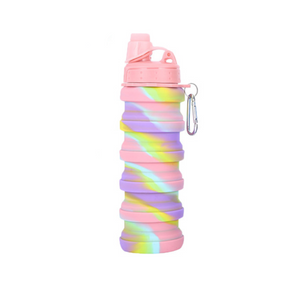 Collapsible Water Bottle Leakproof Fold Silicone Cute Bottles Kids Cup With Straw