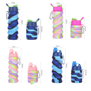 Collapsible Water Bottle Leakproof Fold Silicone Cute Bottles Kids Cup With Straw