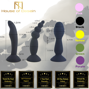 House Of Dasein Colourful Silicone Butt Plug Beads Suction Cup Anal Trainer Beginners