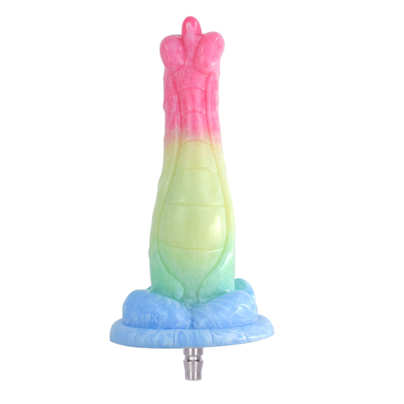Colourful Rainbow Big Dildo Vac U Lock Attachments For Automatic Sex Machine