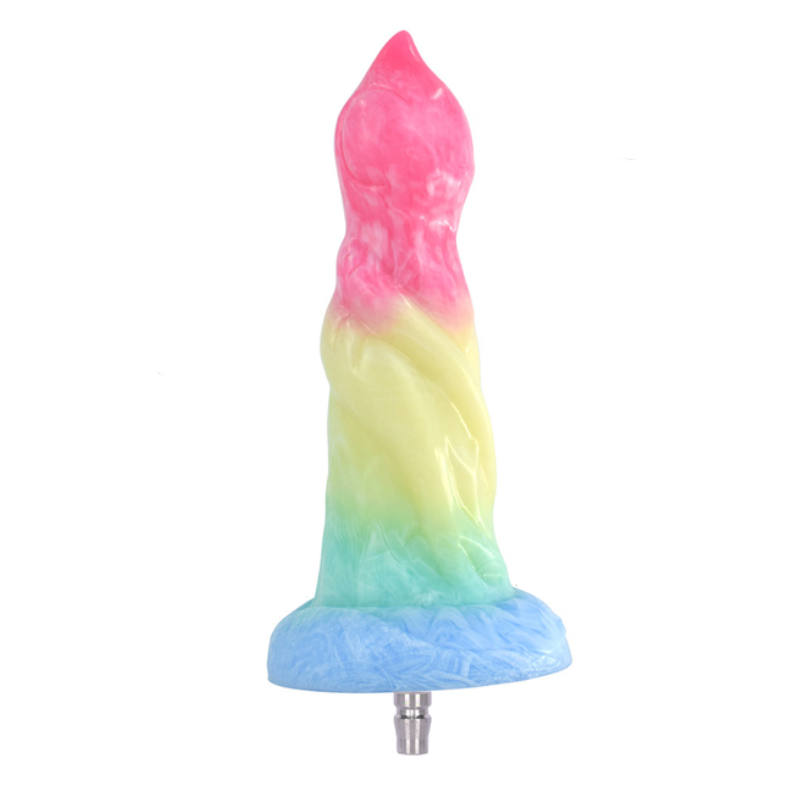 Colourful Rainbow Big Dildo Vac U Lock Attachments For Automatic Sex Machine